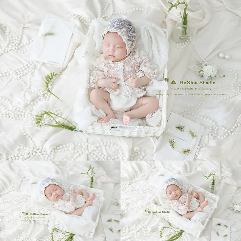 White Lace Theme Set - Newborn Photography Props